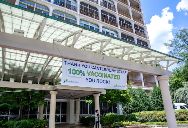 Canterbury Court celebrates a major milestone with vaccinating staff. All but one resident is also vaccinated. And the one resident who is not vaccinated has been in hospice for several months.  (Jenni Girtman for The Atlanta Journal Constitution)