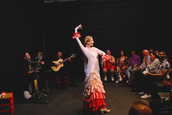 Flamenco is often performed in intimate spaces like this one, where Bartelmus and the musicians are just a few feet from the audience. (Photo by Greg Fior)