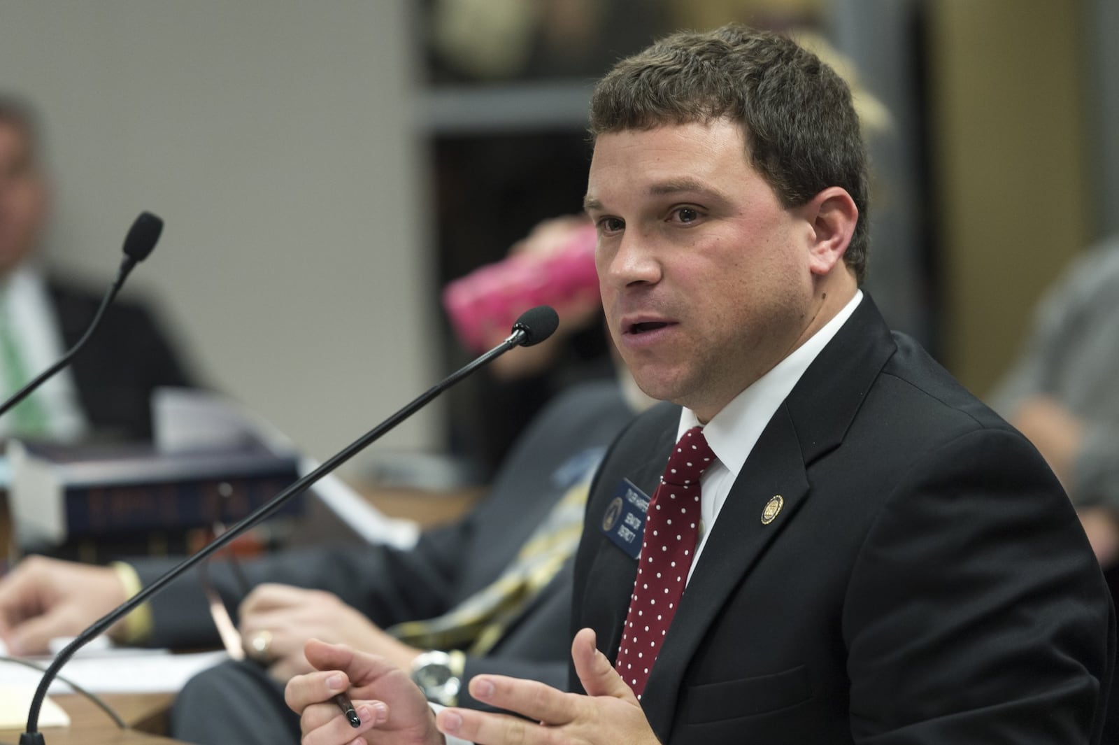 Republican state Sen. Tyler Harper in 2017 at the Georgia Capitol in Atlanta. (photo credit: David Barnes / Special to the AJC)