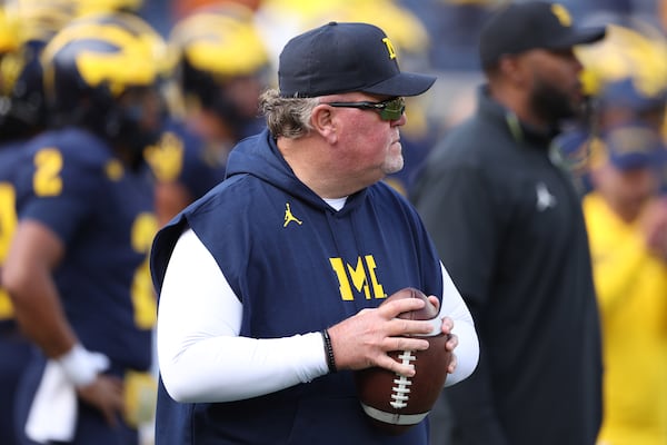 Michigan defensive coordinator Don "Wink" Martindale on the field during warmups prior to a game against Texas at Michigan Stadium on Sept. 7, 2024, in Ann Arbor, Michigan. (Gregory Shamus/Getty Images/TNS)