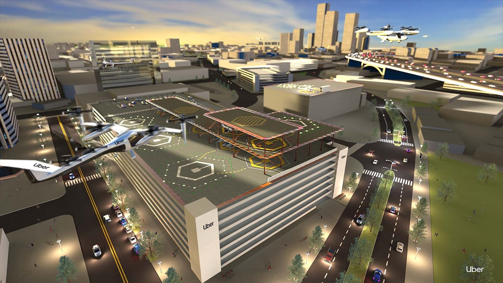 Uber Elevate Skyport rendering. Source: Uber