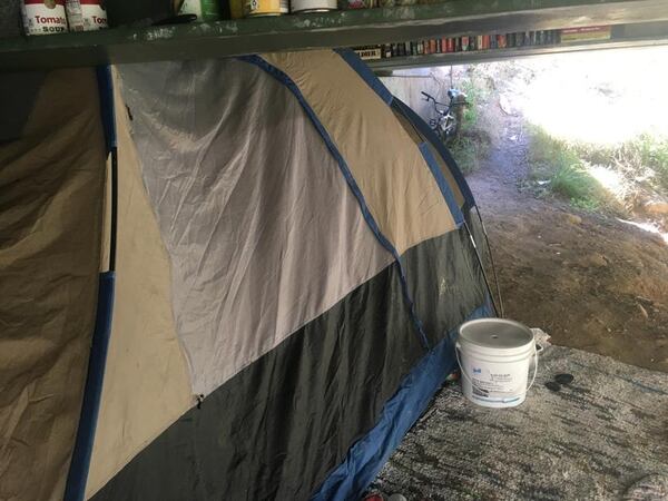 A homeless encampment under a bridge in Ringgold id where Robert Murphy lived. Photo: Rhonda Cook/AJC