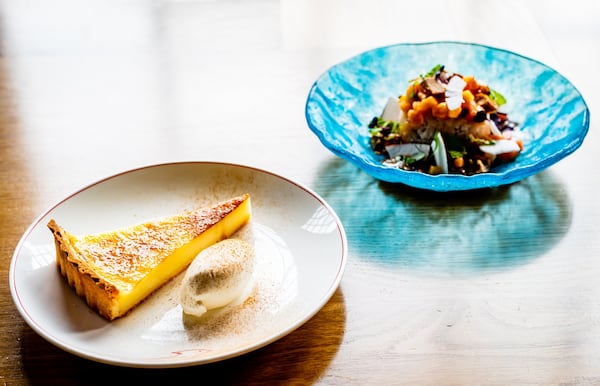 Sugar Cream Pie (left) and Crushed Pecan Ice are among the dessert options at Redbird. CONTRIBUTED BY HENRI HOLLIS