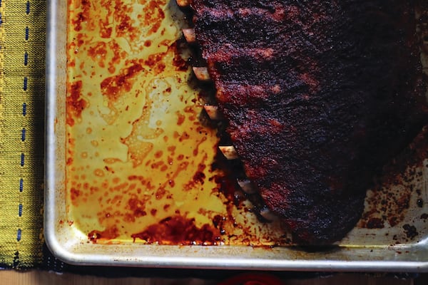 Pork ribs with guava barbecue sauce, from Von Diaz’s “Coconuts & Collards.” Photo: Cybelle Codish