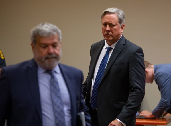 Robert âChipâ Olsen leaves the courtroom after listing to a GBI interview requested by the jurors during Olsen's trial at the DeKalb County Courthouse October 7, 2019.   STEVE SCHAEFER / SPECIAL TO THE AJC