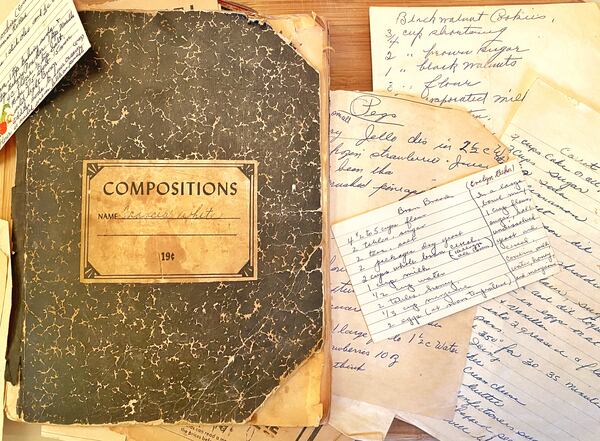 Great Aunt Frances' recipe composition book.
Courtesy of Chadwick Boyd