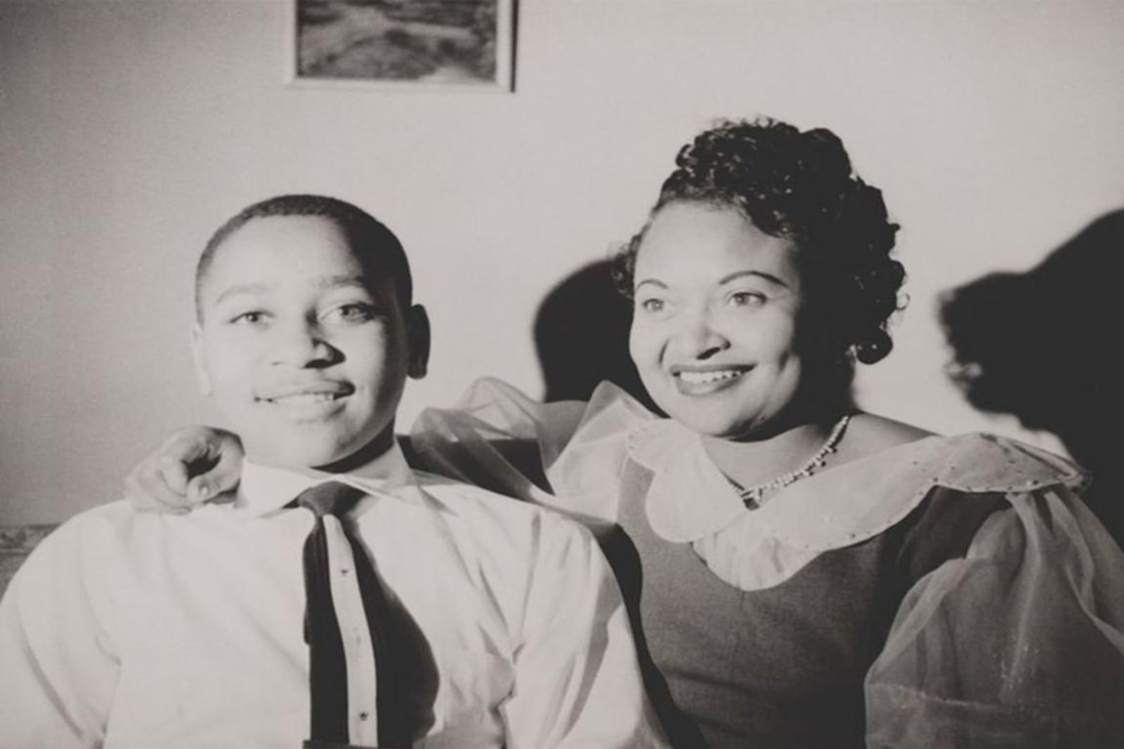 Mamie Till Mobley and her son, Emmett Till, whose lynching in 1955 became a catalyst for the civil rights movement, in an undated photo taken in Chicago. Till's home is going to be preserved.