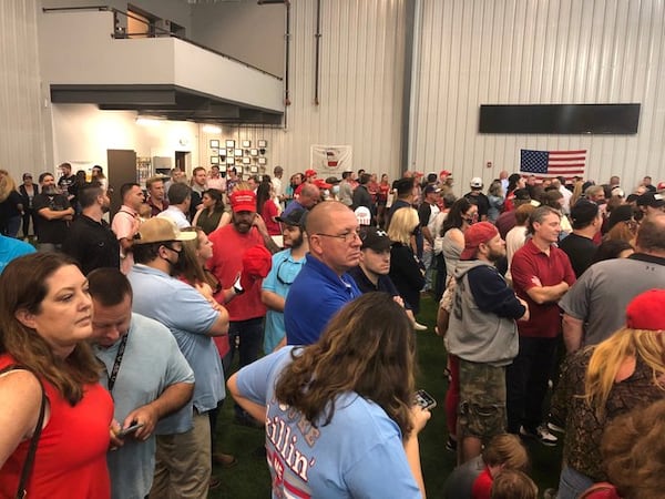 A packed crowd gathers to hear Donald Trump Jr. speak on Oct. 12 in Kennesaw.