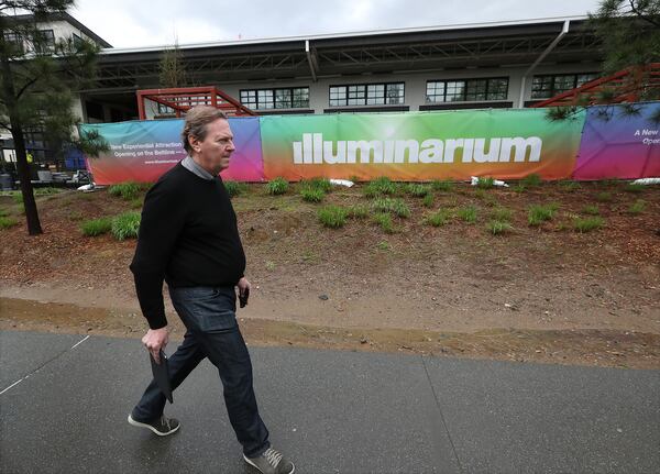 Atlanta entrepreneur Alan Greenberg walks the Atlanta Beltline during a tour of Illuminarium, a virtual reality entertainment emporium months away from opening on Wednesday, March 31, 2021, in Atlanta.  Photo: Curtis Compton / Curtis.Compton@ajc.com