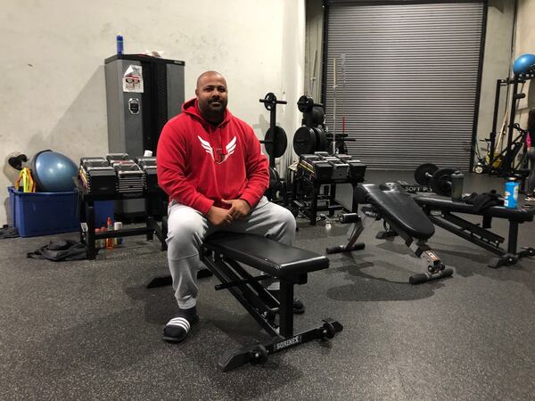 Trainer Nathan Kenion at his San Francisco Bay Area gym. Kenion has worked with Georgia tight end Brock Bowers since Bowers was an eighth-grader. He was one of the first to really spot Bowers’ potential. (Photo by Steve Hummer/AJC)