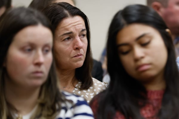 Laken Riley's mother Allyson Phillips (center) listens to testimony Monday in Athens.