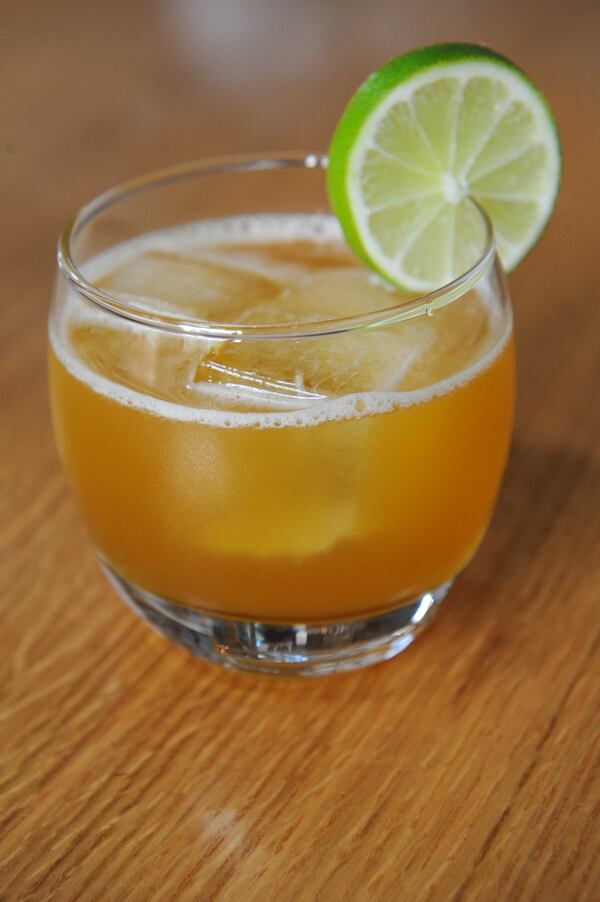 Oaxaca The Plank- Amaras mezcal, gran Classico, banana, cayenne, lime, bitters. (BECKY STEIN PHOTOGRAPHY)