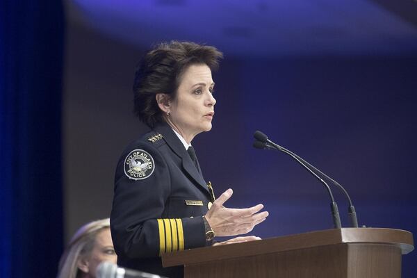 Atlanta Police Chief Erika Shields at the Georgia World Congress Center in Atlanta in  January 2019. (Alyssa Pointer /Alyssa.Pointer@ajc.com)