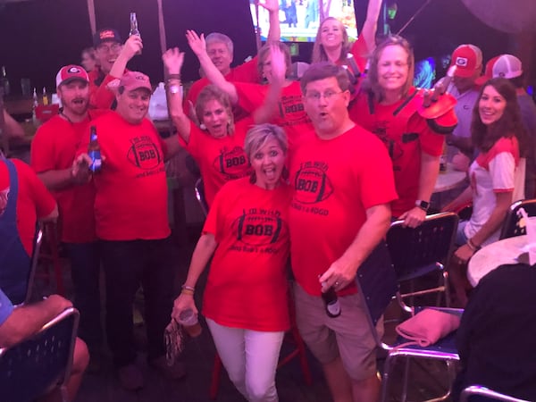 Bob McLeod and 'The Bobs' party in the outdoor bar at Slider's Thursday night on Amelia Island. (Chip Towers/ctowers@ajc.com)