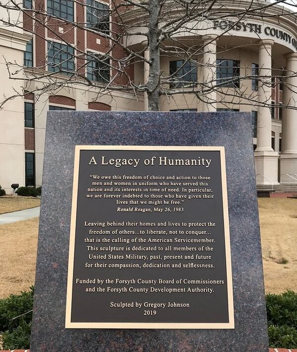 Forsyth County on Saturday will unveil a new memorial honoring the humanitarian efforts of U.S. troops. Photo by Gregory Johnson.