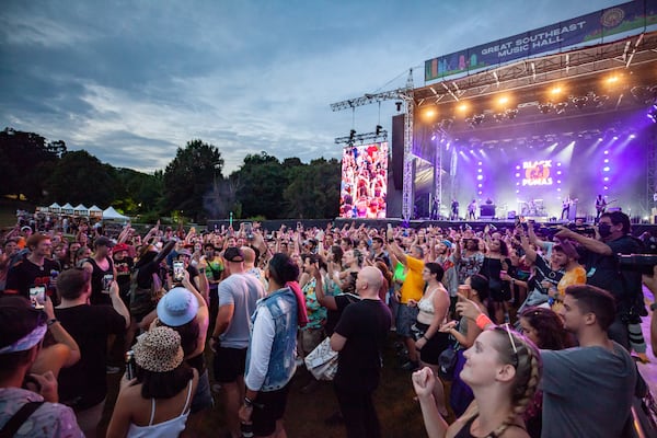 The fans enjoy the music of Black Pumas at Music Midtown on Sunday night, September 19, 2021, in Piedmont Park. (Photo: Ryan Fleisher for The Atlanta Journal-Constitution)