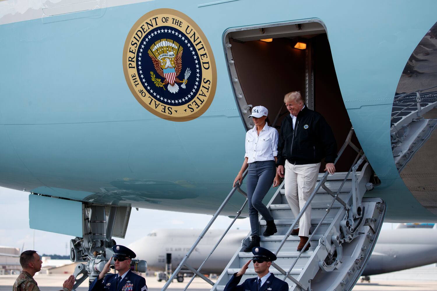 Photos: Trumps tour hurricane-ravaged Florida Panhandle