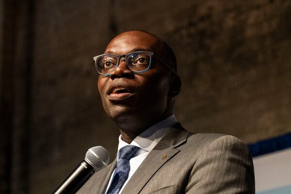 Michigan Lt. Gov. Garlin Gilchrist II announces his candidacy for governor of Michigan on Tuesday, March 11, 2025, at the Jam Handy in Detroit. (Katy Kildee/Detroit News via AP)