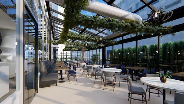 Rendering of the "sunroom" at 5Church Buckhead. / Architect: Erik Lewitt, Plexus Research & Design