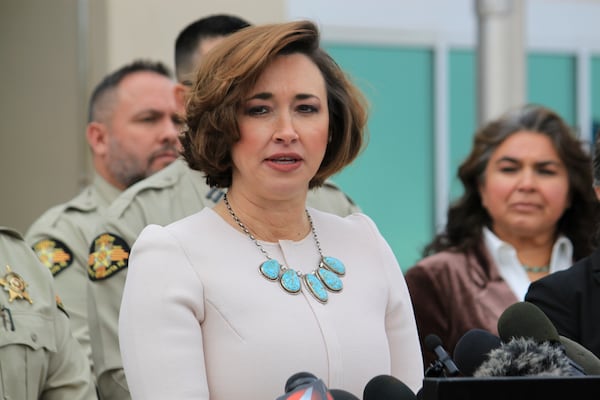 Chief Medical Investigator Heather Jarrell with the New Mexico Office of the Medical Investigator answers questions about the investigation into the deaths of actor Gene Hackman and his wife Betsy Arakawa during a news conference in Santa Fe, New Mexico, on Friday, March 7, 2025. (AP Photo/Susan Montoya Bryan)