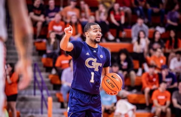 Kyle Sturdivant calls a play for the Jackets. (Photo courtesy of Clemson University)