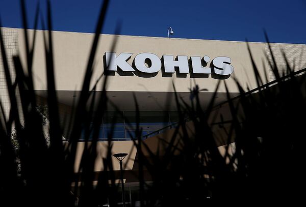 A sign is posted on the exterior of a Kohl's store in San Rafael, California.  (Photo by Justin Sullivan/Getty Images)