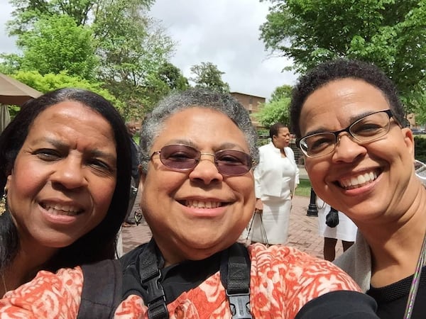 Local Atlanta photographer and longtime friend Susan Ross (center) snaps a selfie with Andrea Young (left) and the late Lisa Young Alston. (Courtesy of Susan Ross)