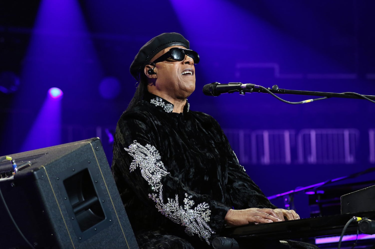 Stevie Wonder entertained a sold-out State Farm Arena crowd on Saturday, October 19, 2024. He was escorted on stage by his daughter Aisha Morris and son Kailand Morris on his "Sing Your Song! As We Fix Our Nation's Broken Heart" tour.
Robb Cohen for the Atlanta Journal-Constitution