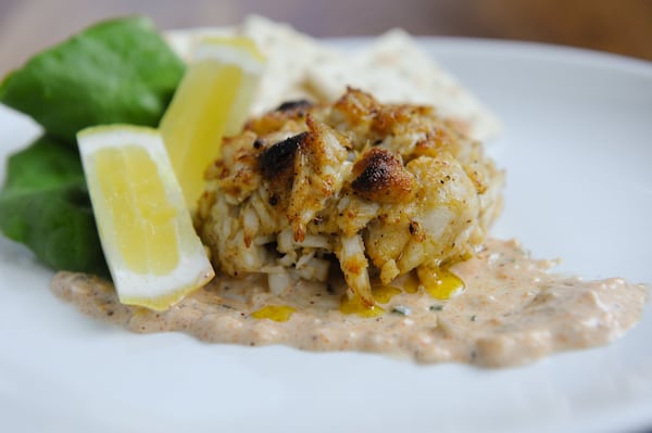 There’s no filler in Noble Fin’s crab cakes. (CONTRIBUTED BY BECKY STEIN PHOTOGRAPHY)