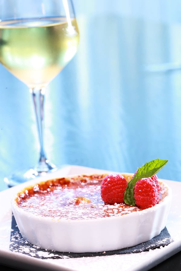  The white chocolate raspberry creme brulee (a seasonal
								flavor).