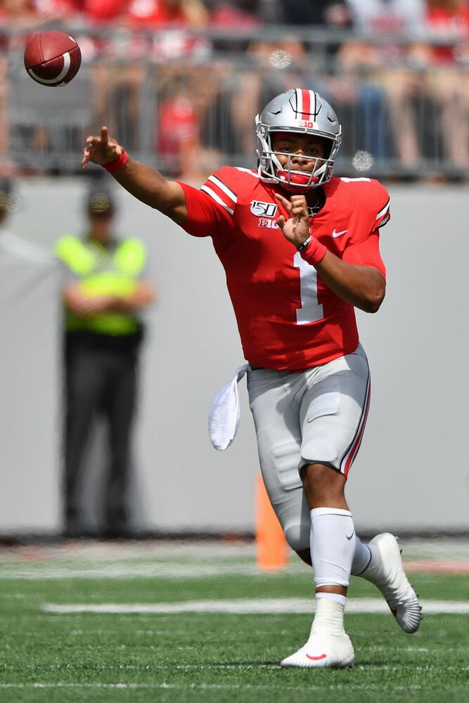 Photos: Ex-Bulldog Justin Fields makes debut in Ohio State uniform