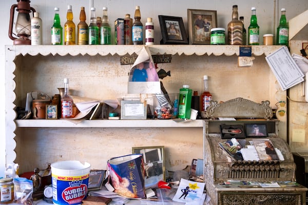 Soapy’s Barber Shop in Americus on Saturday, March 4, 2023. Herndon was longtime barber to Jimmy Carter. (Arvin Temkar / arvin.temkar@ajc.com)