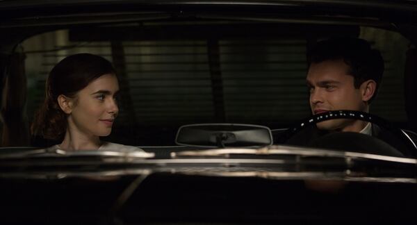 Small town beauty queen and aspiring actress Marla Mabrey (Lily Collins) finds herself attracted to her personal driver Frank Forbes (Alden Ehrenreich), even though it defies their employer Howard Hughes’ #1 rule: no employee is allowed to have an intimate relationship with a contract actress. Photo Credit: Francois Duhamel.