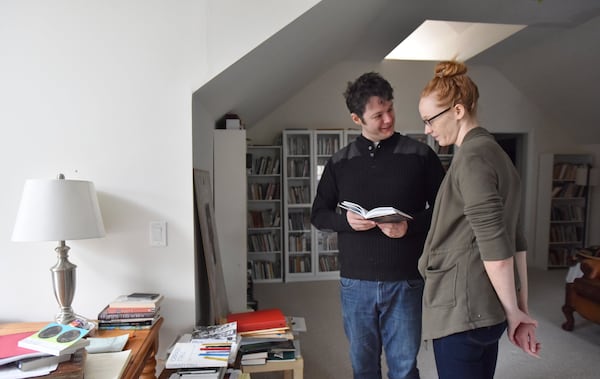 Kaminsky and his wife, Katie Farris, at their home in Atlanta. HYOSUB SHIN / HSHIN@AJC.COM