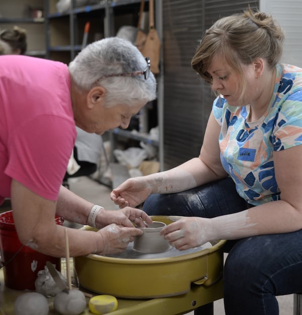 Spruill Center for the Arts has four dedicated pottery studios where students learn on the wheel in addition to hand-building. (Courtesy of Spruill Center for the Arts)