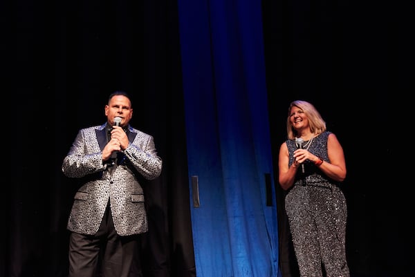 Anthony Rodriguez and Ann-Carol Pence at the grand opening of the new Lawrenceville Arts Center.
Photo by Chris Bartelski