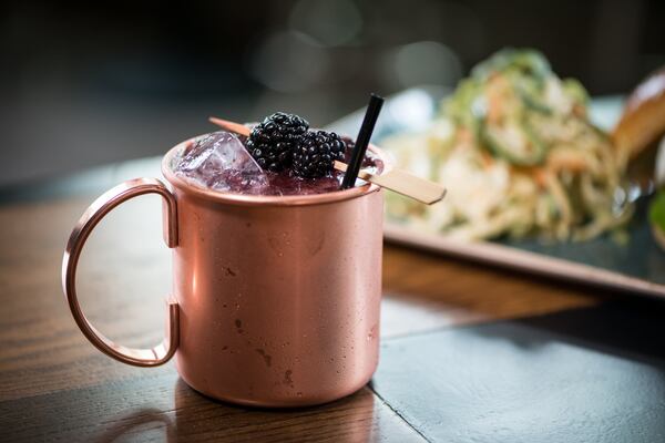  Crushed Velvet cocktail with Tito's vodka, blackberries, blueberries, lavender, ginger beer. Photo credit- Mia Yakel.