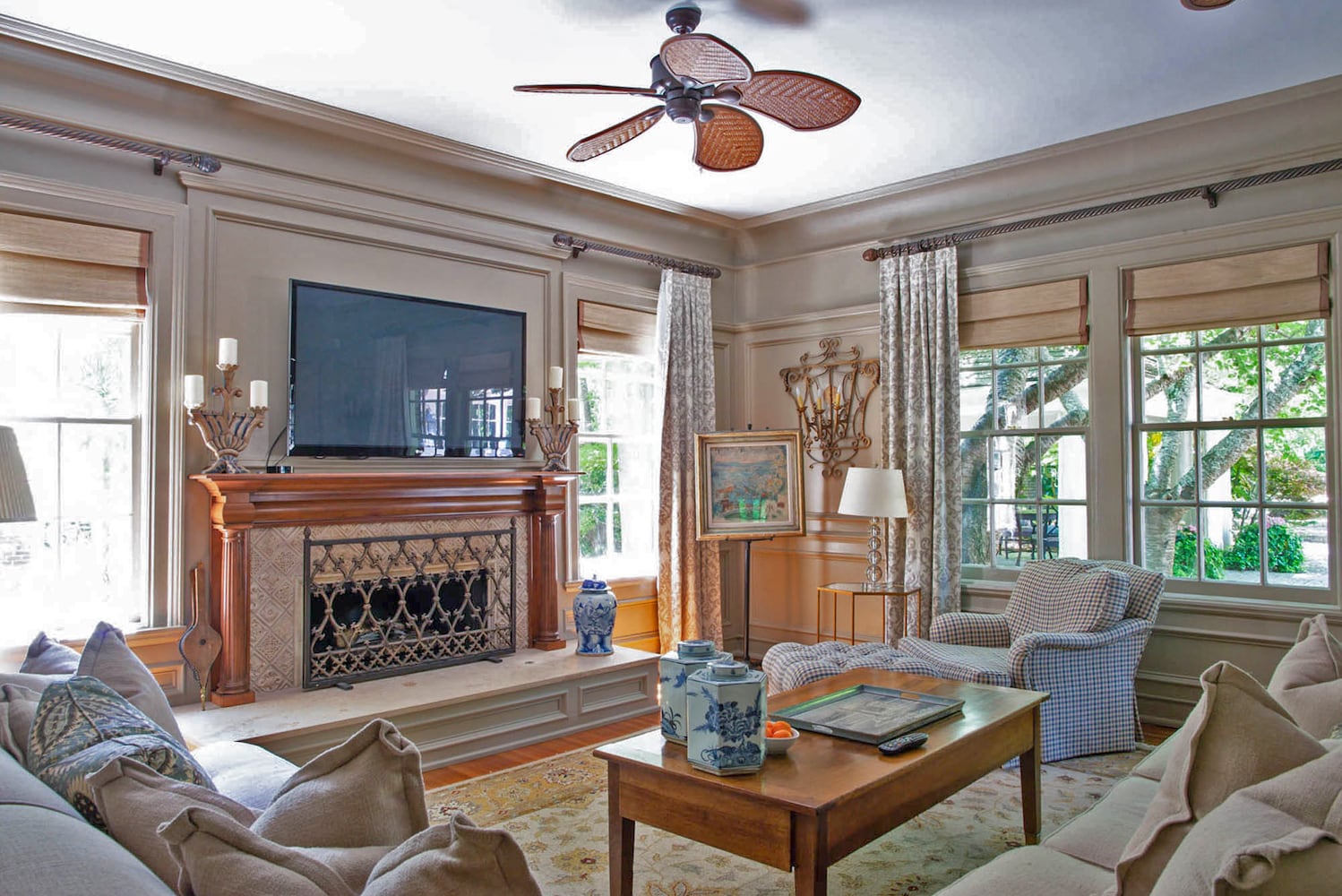 Designer wallcovering gives a serene vibe at Druid Hills home