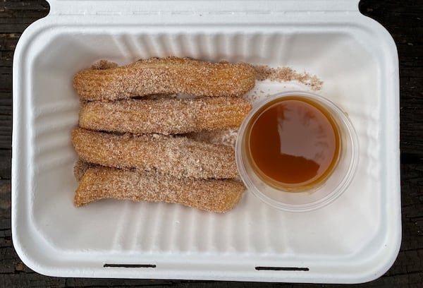 Churros are available from the Queso Truck. Wendell Brock for The Atlanta Journal-Constitution