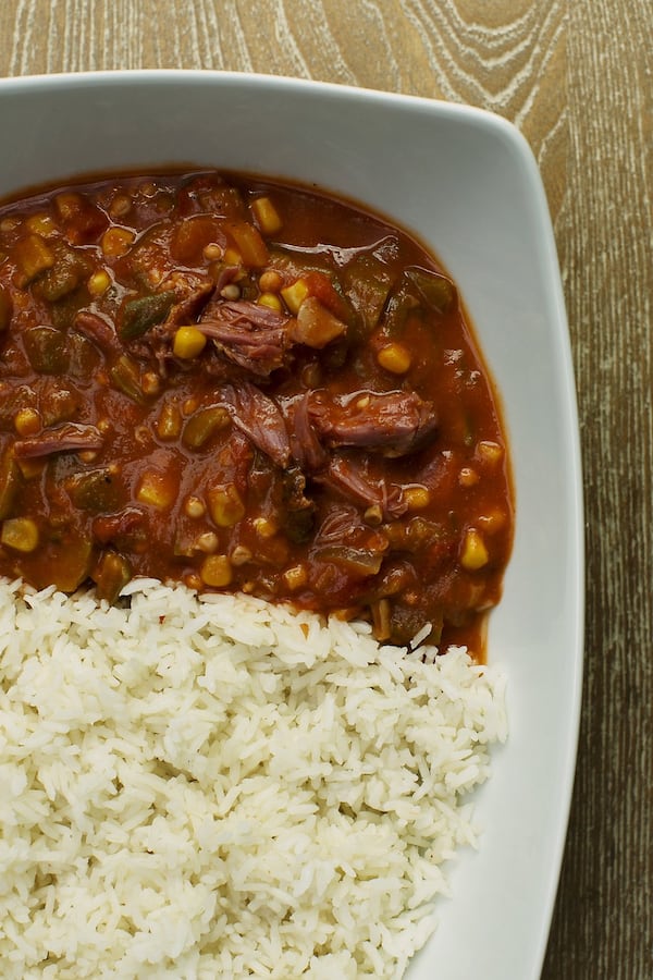 Inspired by the foodways of the Sea Islands, chef Gee Smalls makes okra soup at Virgil’s Gullah Kitchen and Bar. Contributed by Gee Smalls / Virgil’s Gullah Kitchen and Bar