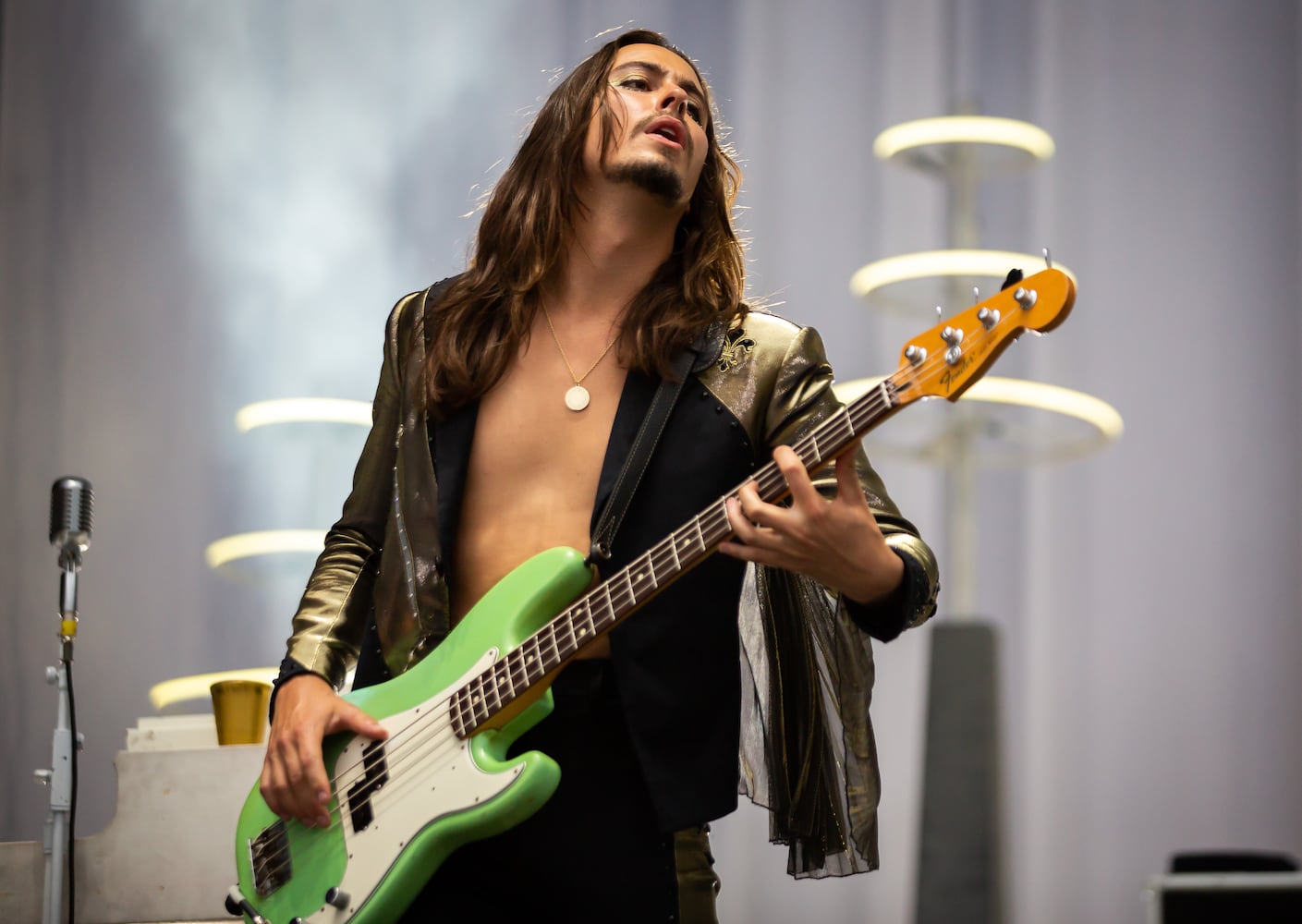 Greta Van Fleet performs on the Peachtree stage on the first day of the Shaky Knees Music Festival at Atlanta's Central Park on Friday, May 5, 2023. (RYAN FLEISHER FOR THE ATLANTA JOURNAL-CONSTITUTION)