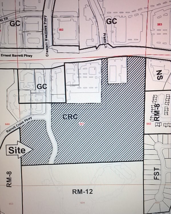 Cobb commissioners agreed 5-0 Tuesday to allow the construction of 200 apartments on Barrett Creek Boulevard with monthly leasing fees of $1,300 to $2,800. Courtesy of Cobb County