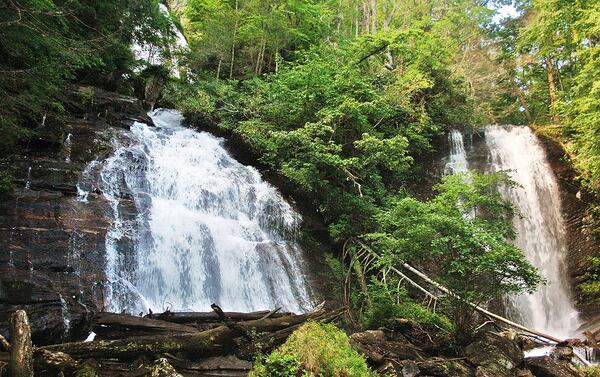 These rare twin waterfalls merge to form the majestic Anna Ruby Falls near Helen in the heart of the Chattahoochee National Forest. FILE PHOTO