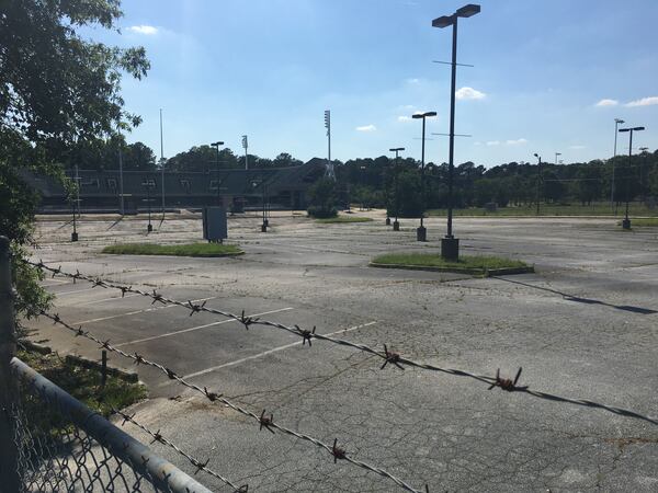 The Stone Mountain Tennis Center, located on Bermuda Road just inside the Gwinnett County line, has been largely abandoned since hosting events during Atlanta's 1996 Olympics. These photos were taken May 15, 2017.