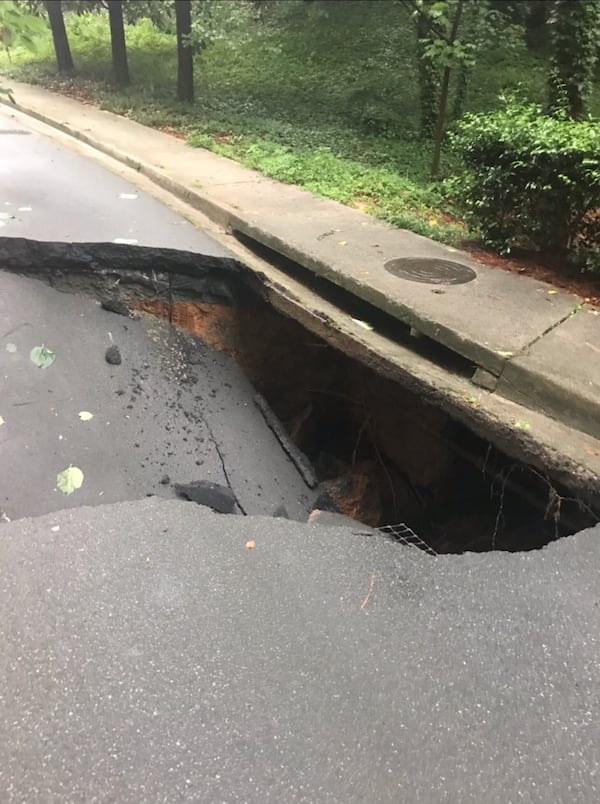 Randall Farms Road north of Vinings Forest Way is closed indefinitely. Credit: Cobb County government