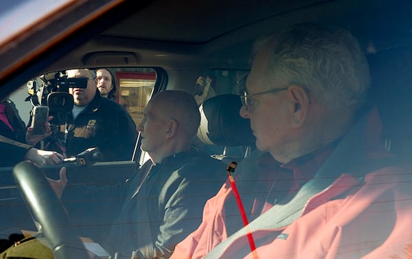 Chester Weger takes questions from the media Friday after being released from the Pinckneyville Correctional Center in Pinckneyville, Illinois. He spent about six decades in prison for the murder of three women in Starved Rock State Park in 1960.