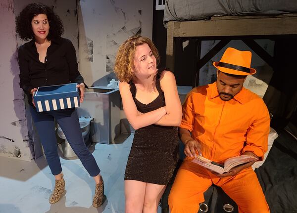 Amanda Marks (from left), Zoey Laird and Freddy Boyd starred in the PushPush Arts production of "The Artificial Island" by Jeffrey Bützer.