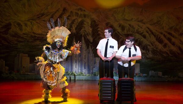 Monica L. Patton, Kevin Clay and Conner Peirson in "The Book of Mormon" Photo: Julieta Cervantes