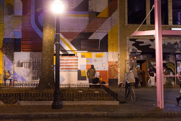 The Mammal Gallery exits onto Broad Street in southwest downtown Atlanta. The art and performance gallery hosts the un sound choreographed performance, a silent performance where audience is asked to arrive and stay silent. The performance ran about a month.