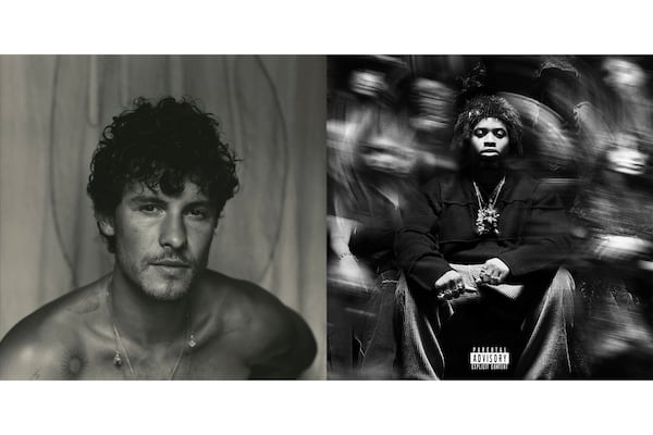 This combination of album covers shows "Shawn" by Shawn Mendes, left, and “King of the Mischievous South” by Denzel Curry. (Island Records via AP, left, and PH Recordings/Loma Vista via AP)